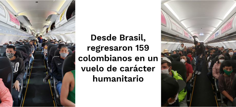 Desde Brasil, regresaron 159 colombianos en un vuelo de carácter humanitario