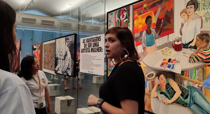 Jóvenes artistas del intercambio cultural en muralismo dejaron huella en Brasil con la realización de un mural en homenaje al maestro Fernando Botero
